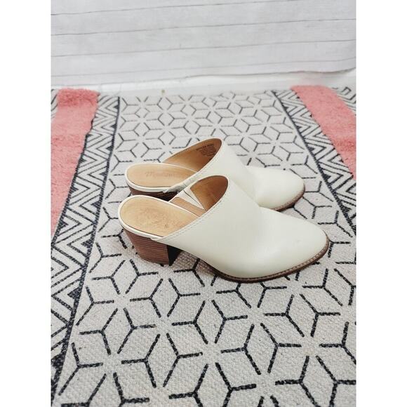 MADEWELL THE HARPER MULE IN VINTAGE CREAM LEATHER, SZ 6 - Picture 6 of 14